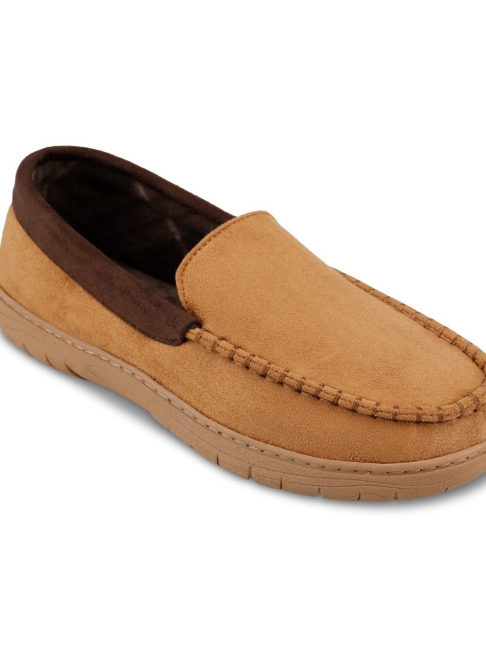 Haggar Men's Indoor/Outdoor Microsuede Venetian Slipper Tan